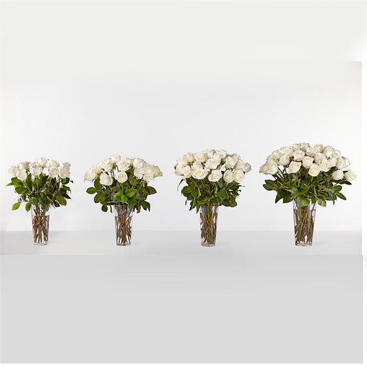 Long Stem White Rose Bouquet – Rita Fleuriste Montreal, Montreal PQ