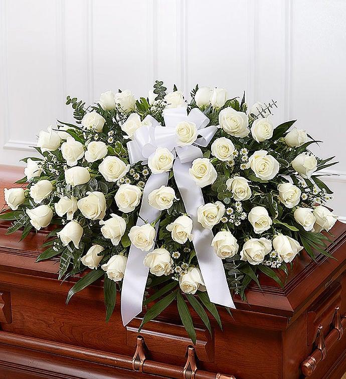 Ramo de rosas blancas para ataúd GC-08