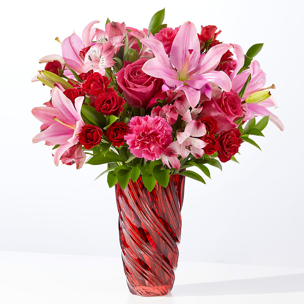 In Love Bouquet with Luxe Swirl Vase – Rita Fleuriste Montreal, Montreal PQ