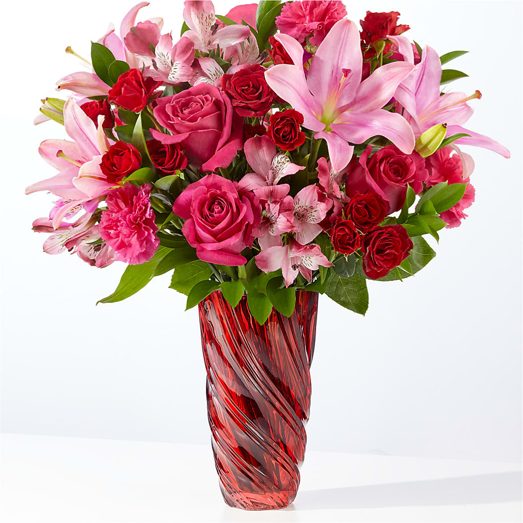 In Love Bouquet with Luxe Swirl Vase – Rita Fleuriste Montreal, Montreal PQ