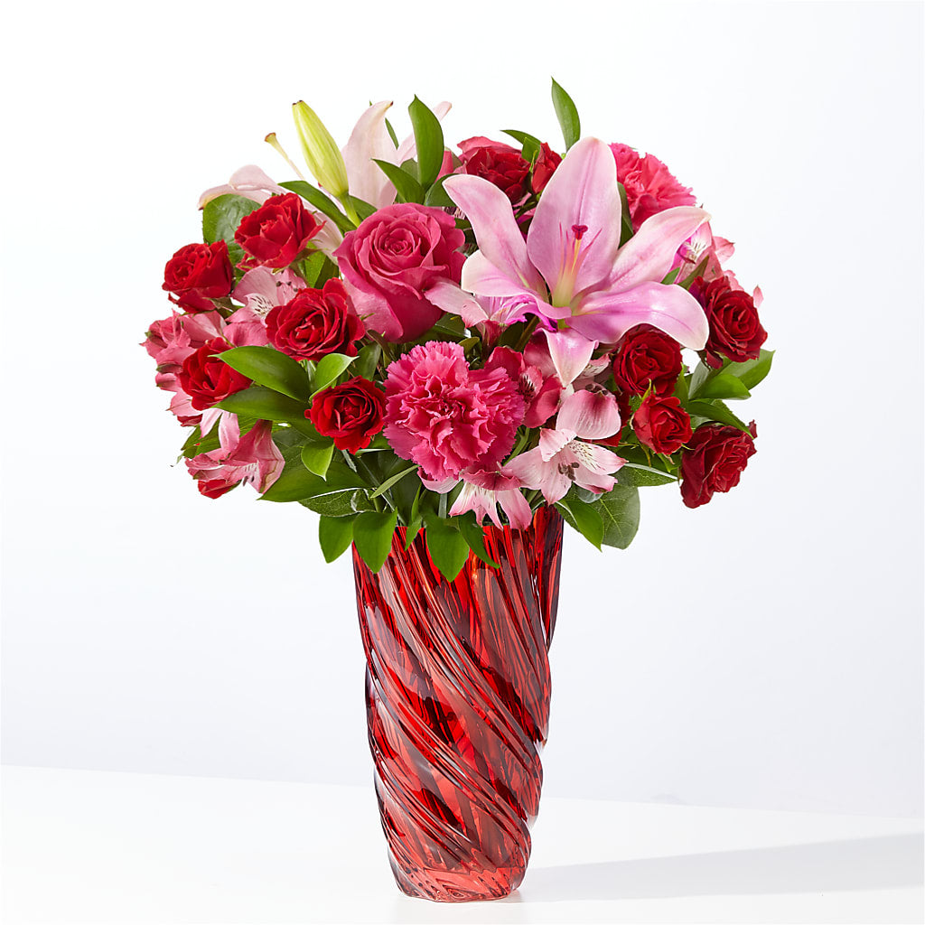 In Love Bouquet with Luxe Swirl Vase – Rita Fleuriste Montreal, Montreal PQ