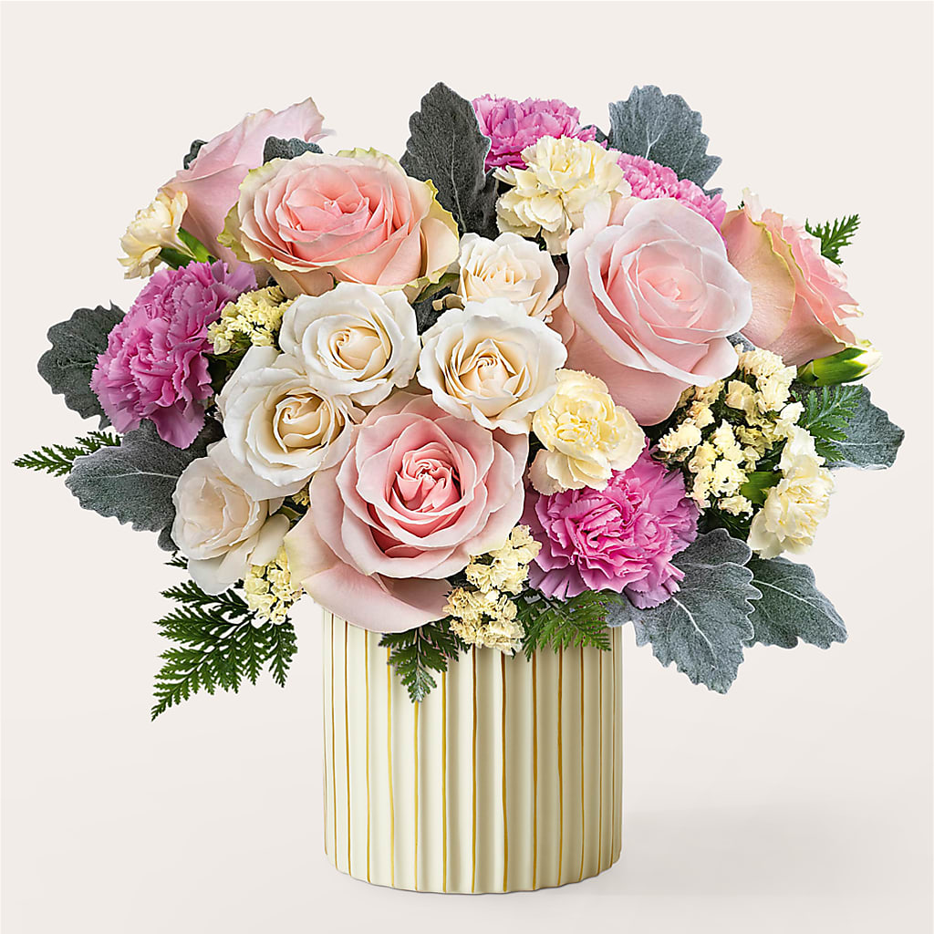 Blissful Moments Bouquet with Ivory Vase – Rita Fleuriste Montreal, Montreal PQ