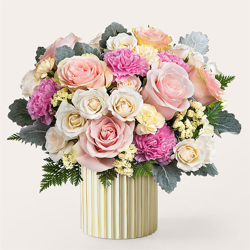 Blissful Moments Bouquet with Ivory Vase – Rita Fleuriste Montreal, Montreal PQ