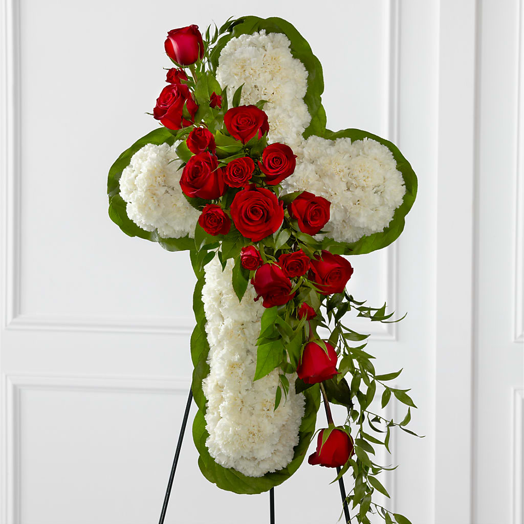 Floral Cross Easel – Rita Fleuriste Montreal, Montreal PQ