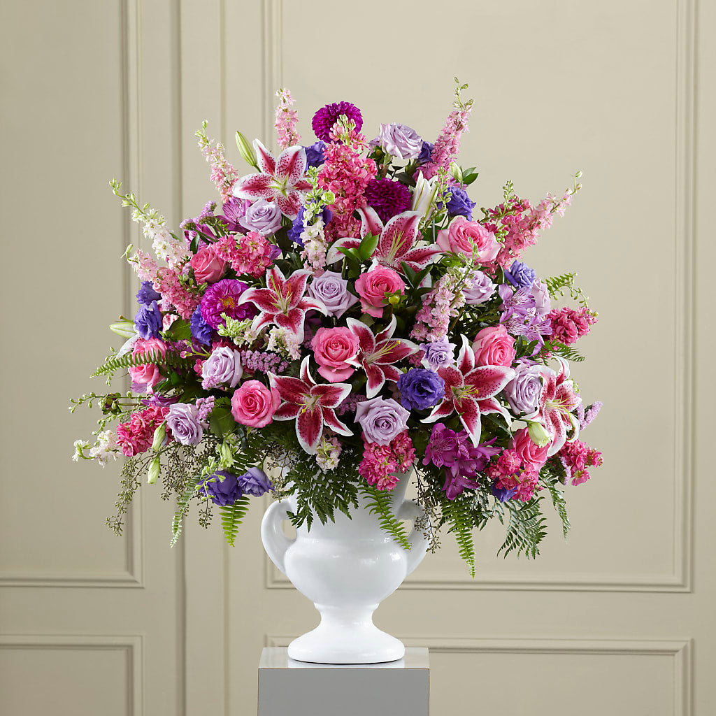Peaceful Tribute Arrangement – Rita Fleuriste Montreal, Montreal PQ