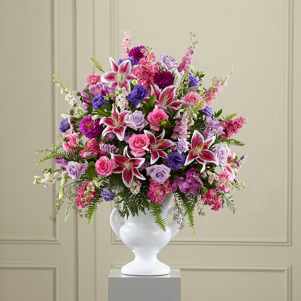 Peaceful Tribute Arrangement – Rita Fleuriste Montreal, Montreal PQ