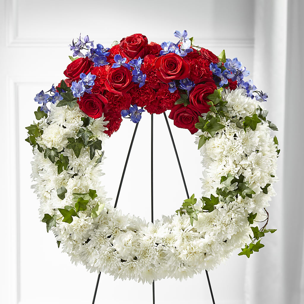 Patriotic Passion Wreath – Rita Fleuriste Montreal, Montreal PQ