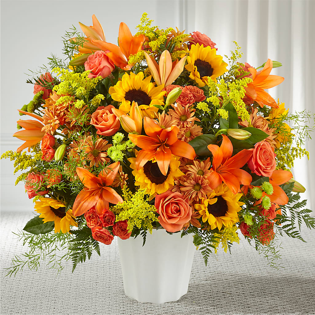 Harvest Thoughts Floor Basket – Rita Fleuriste Montreal, Montreal PQ