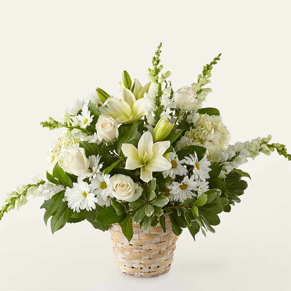 Ivory Elegance Floral Basket – Rita Fleuriste Montreal, Montreal PQ