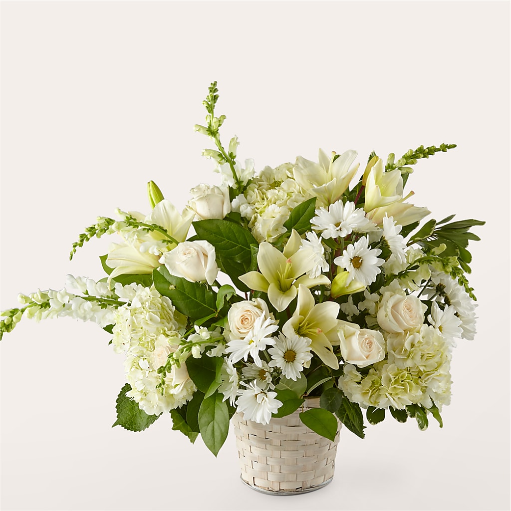 Ivory Elegance Floral Basket – Rita Fleuriste Montreal, Montreal PQ