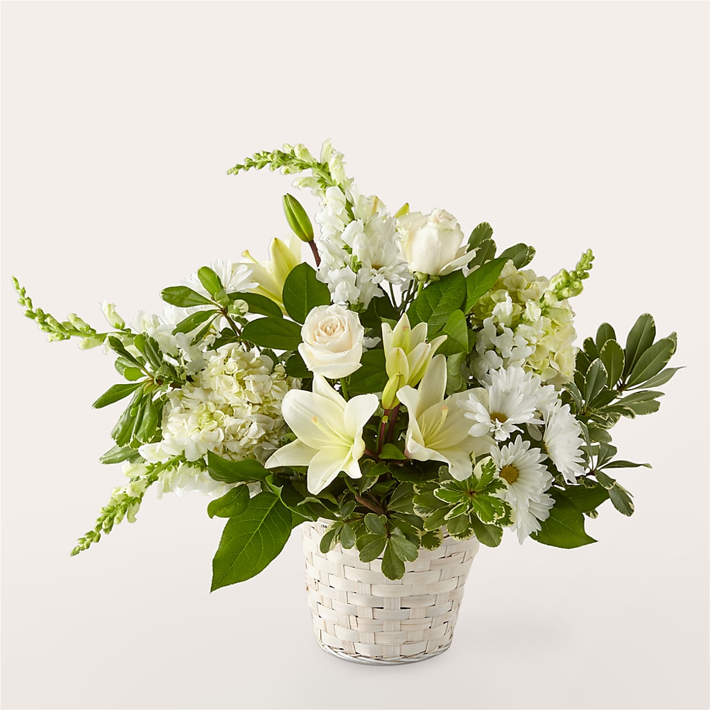 Ivory Elegance Floral Basket – Rita Fleuriste Montreal, Montreal PQ