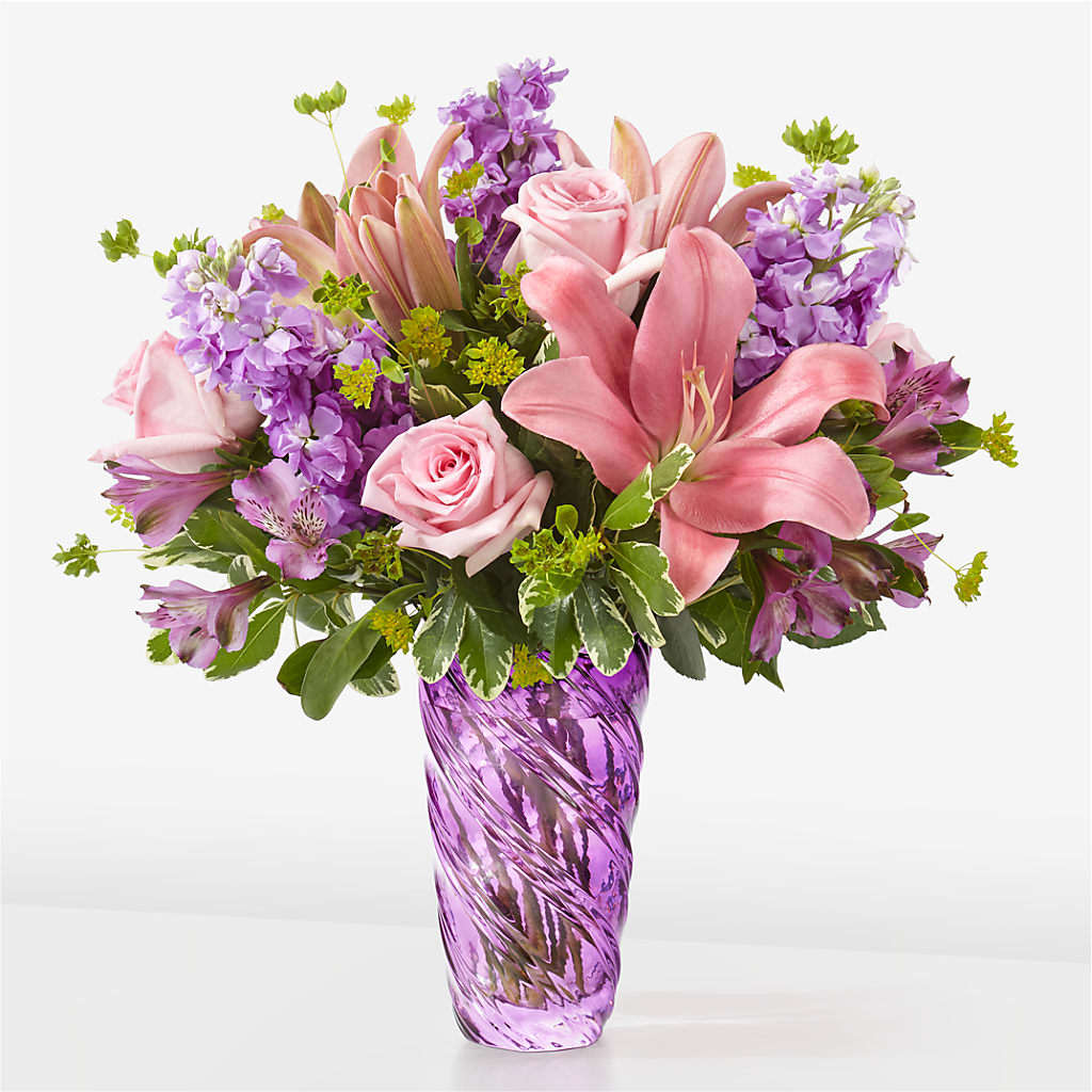 Precious Petals Bouquet with Luxe Swirl Vase – Rita Fleuriste Montreal, Montreal PQ
