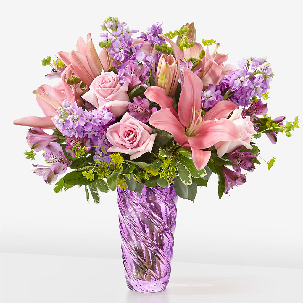 Precious Petals Bouquet with Luxe Swirl Vase – Rita Fleuriste Montreal, Montreal PQ