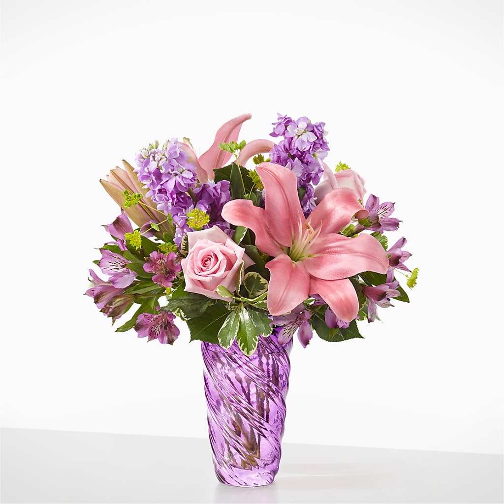 Precious Petals Bouquet with Luxe Swirl Vase – Rita Fleuriste Montreal, Montreal PQ