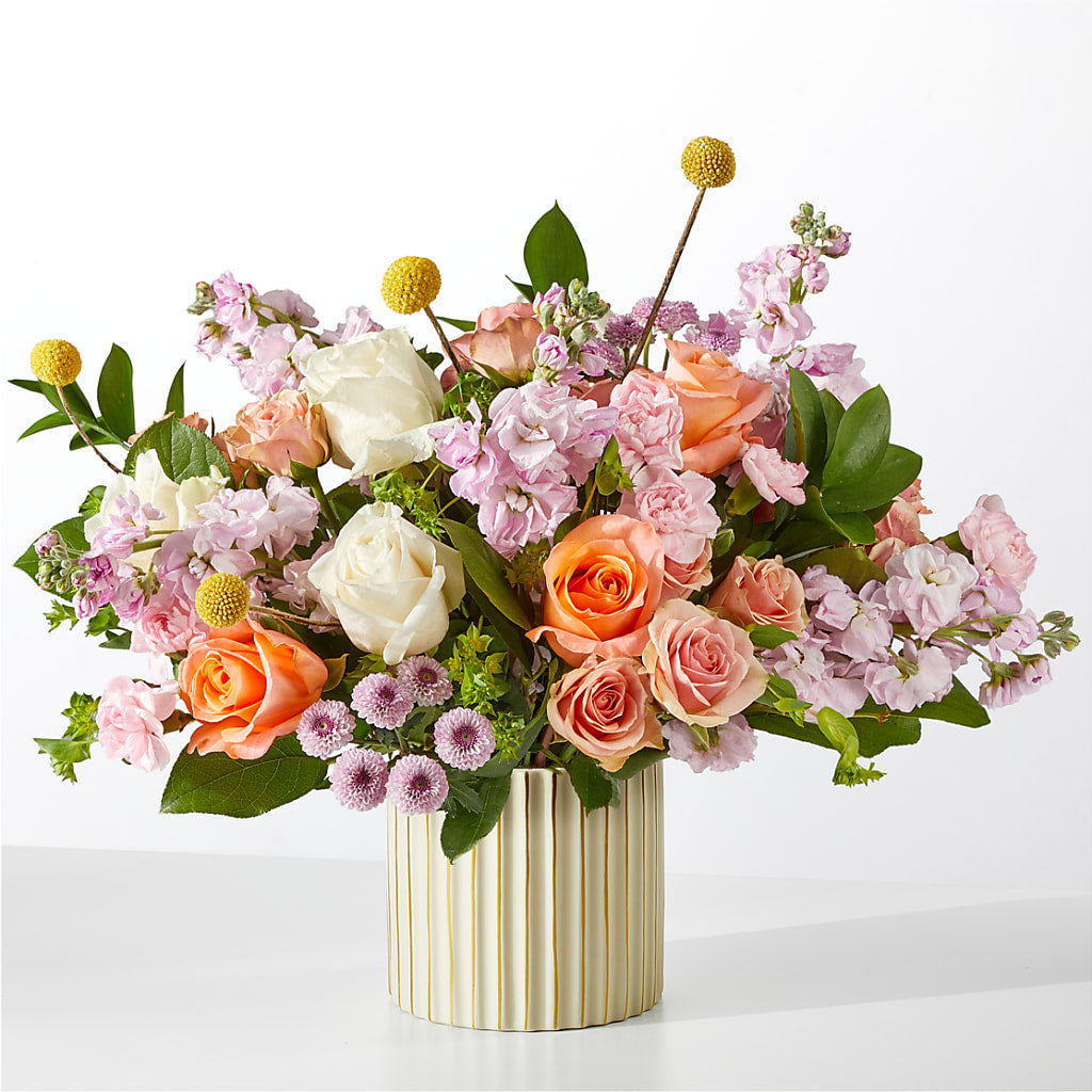 French Market Bouquet with Ivory Vase – Rita Fleuriste Montreal, Montreal PQ