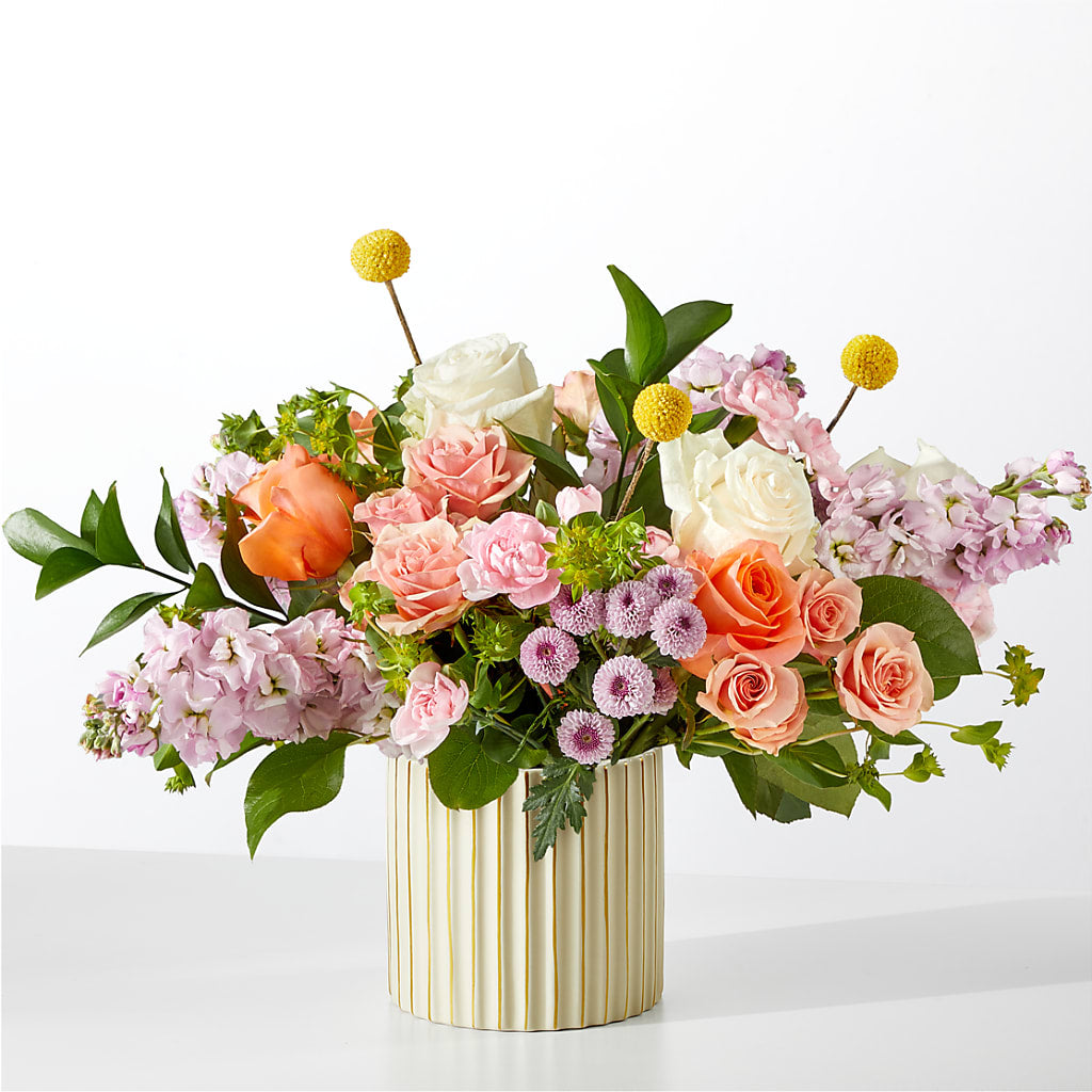French Market Bouquet with Ivory Vase – Rita Fleuriste Montreal, Montreal PQ
