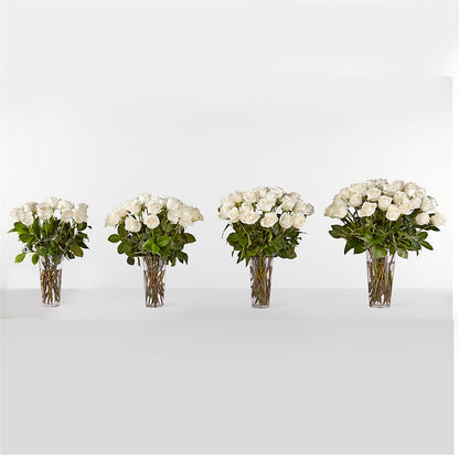 Long Stem White Rose Bouquet –  Rita Fleuriste Montreal, Montreal PQ