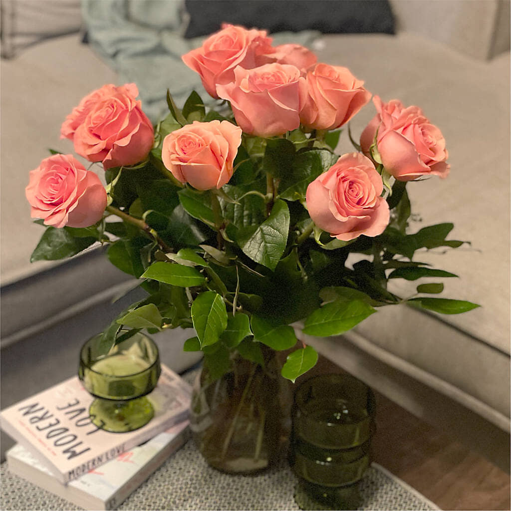 Long Stem Pink Rose Bouquet –  Rita Fleuriste Montreal, Montreal PQ
