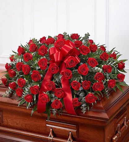 Casket Spray Red roses GC-07 –  Rita Fleuriste Montreal, Montreal PQ