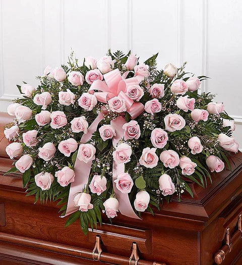 Casket Spray  Pink roses GC-09