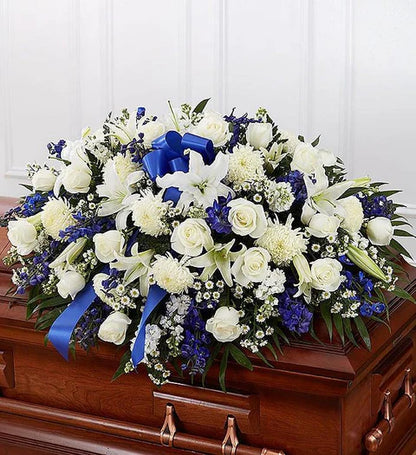 Casket Spray Bleu/White GC-21 –  Rita Fleuriste Montreal, Montreal PQ