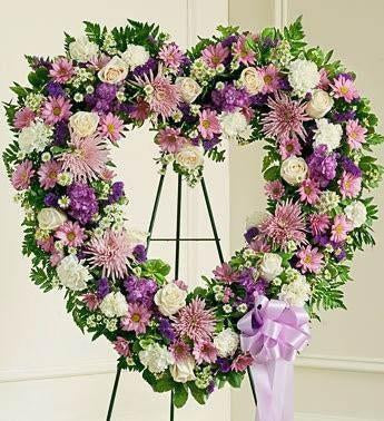Heart Tribute - White/Lavender –  Rita Fleuriste Montreal, Montreal PQ