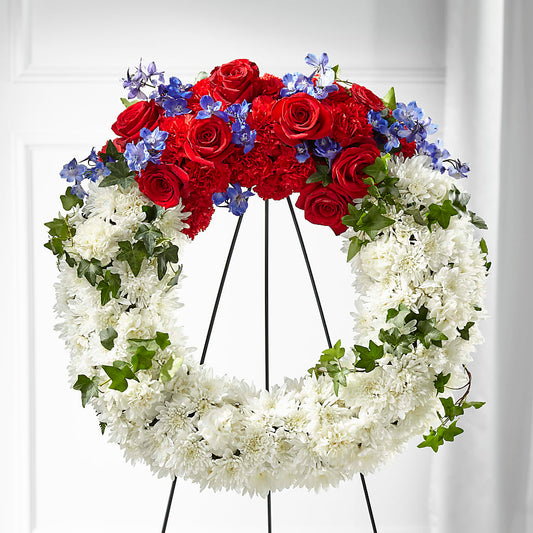 Patriotic Passion Wreath –  Rita Fleuriste Montreal, Montreal PQ