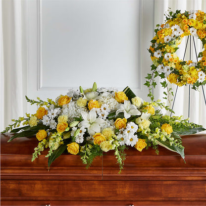 Golden Harmony Casket Spray –  Rita Fleuriste Montreal, Montreal PQ