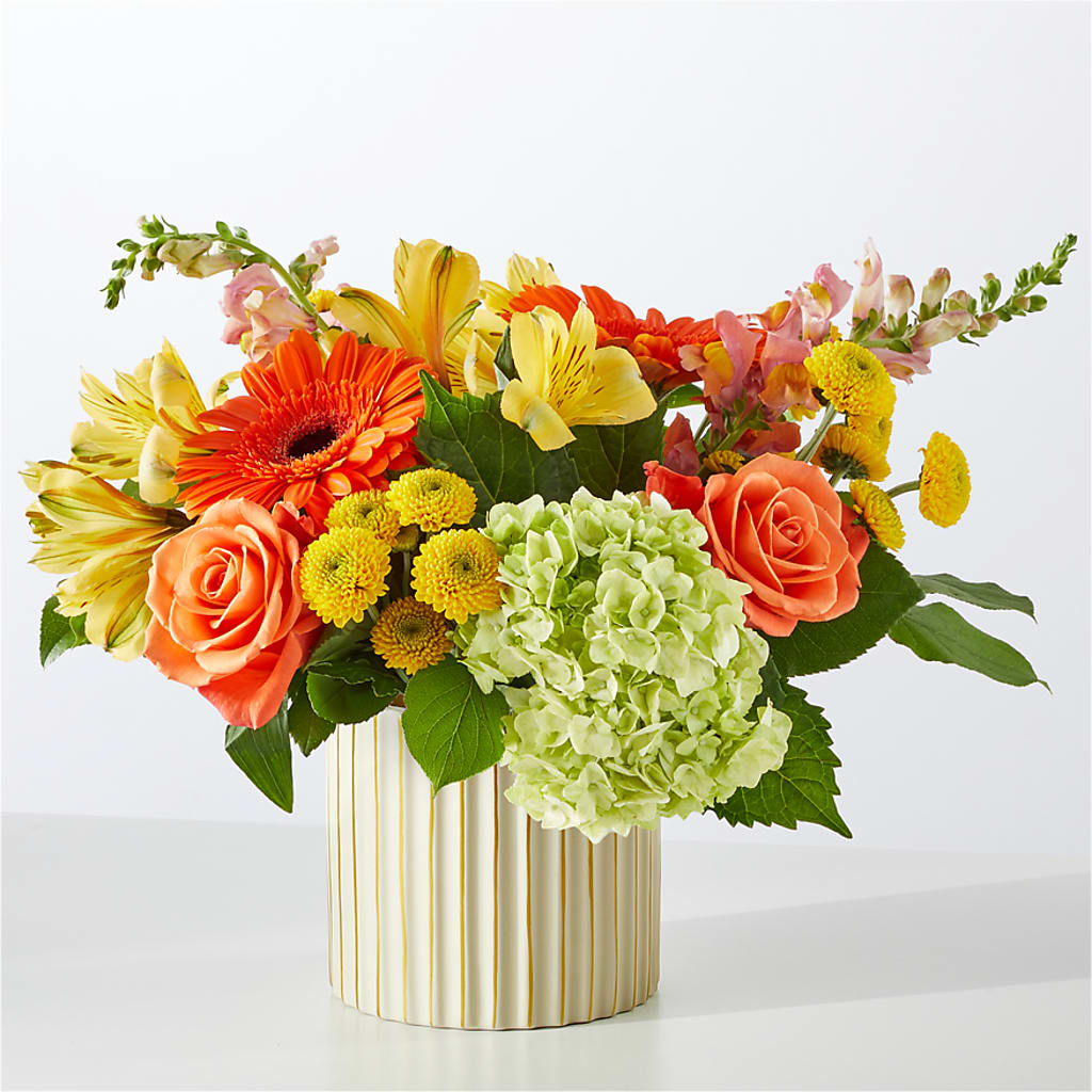 Autumn Sunshine Bouquet with Ivory Vase –  Rita Fleuriste Montreal, Montreal PQ