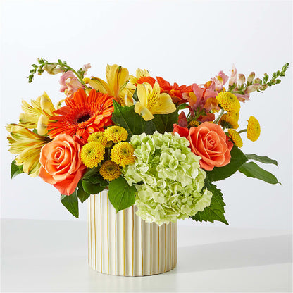 Autumn Sunshine Bouquet with Ivory Vase –  Rita Fleuriste Montreal, Montreal PQ