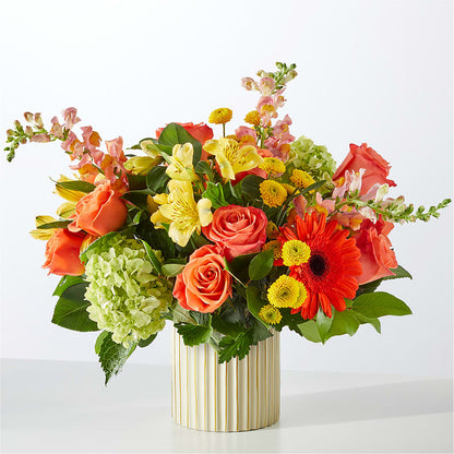 Autumn Sunshine Bouquet with Ivory Vase –  Rita Fleuriste Montreal, Montreal PQ