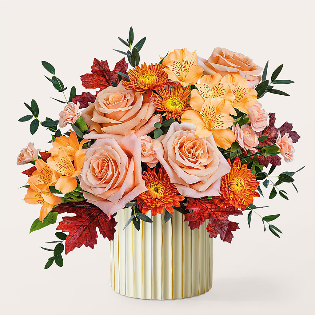 Spiced Latte Bouquet with Ivory Vase –  Rita Fleuriste Montreal, Montreal PQ