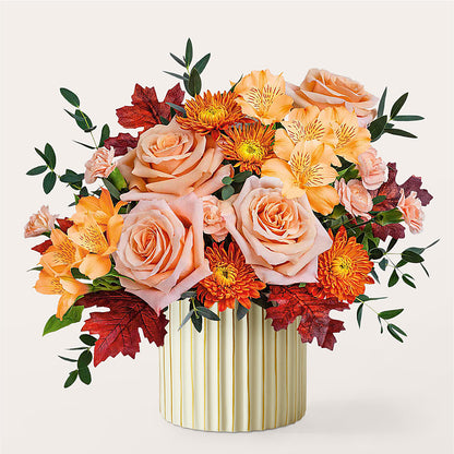 Spiced Latte Bouquet with Ivory Vase –  Rita Fleuriste Montreal, Montreal PQ