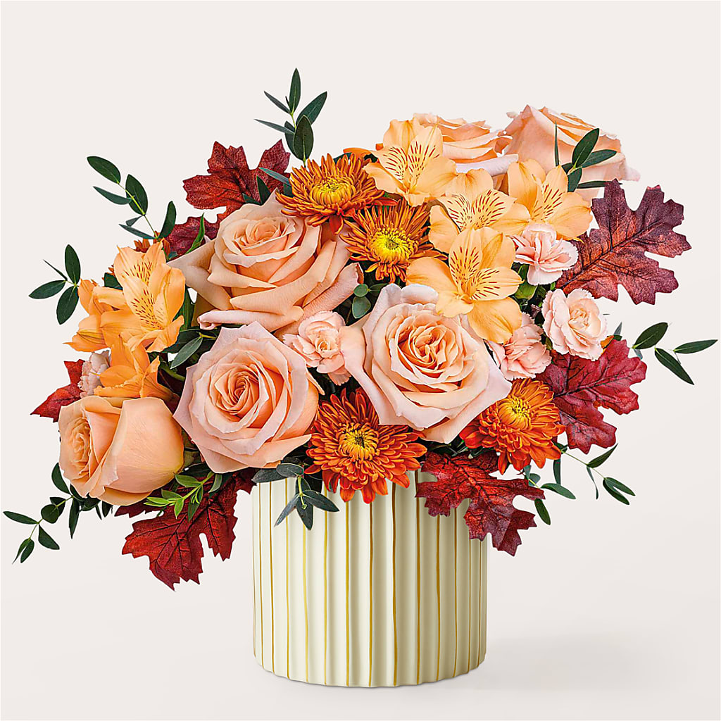 Spiced Latte Bouquet with Ivory Vase –  Rita Fleuriste Montreal, Montreal PQ