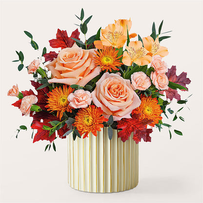 Spiced Latte Bouquet with Ivory Vase –  Rita Fleuriste Montreal, Montreal PQ