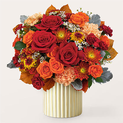 Merlot Bouquet with Ivory Vase –  Rita Fleuriste Montreal, Montreal PQ