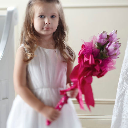 Sparkle Pink Flower Girl Bouquet –  Rita Fleuriste Montreal, Montreal PQ
